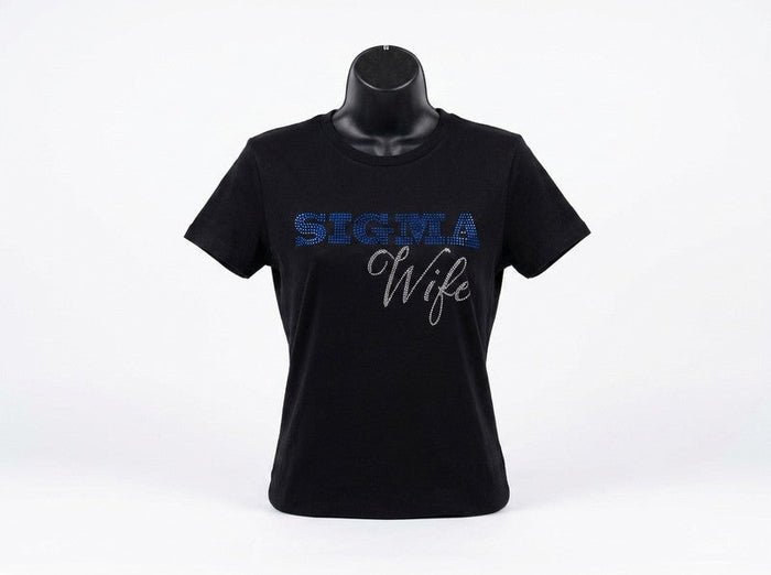S-Wife Rhinestone Black Tee Edition